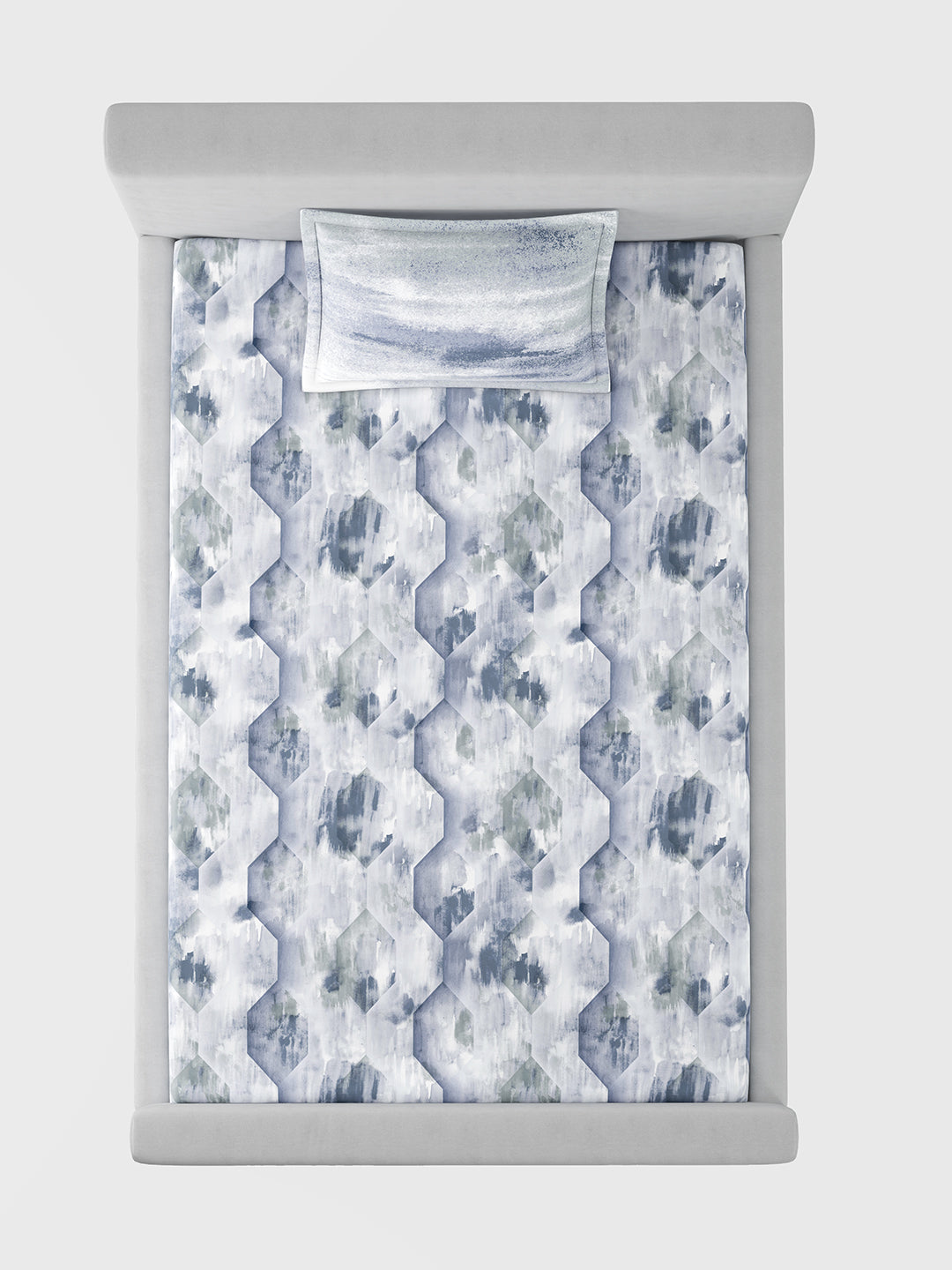HONEYCOMB-AQUA SINGLE BED SHEET SET