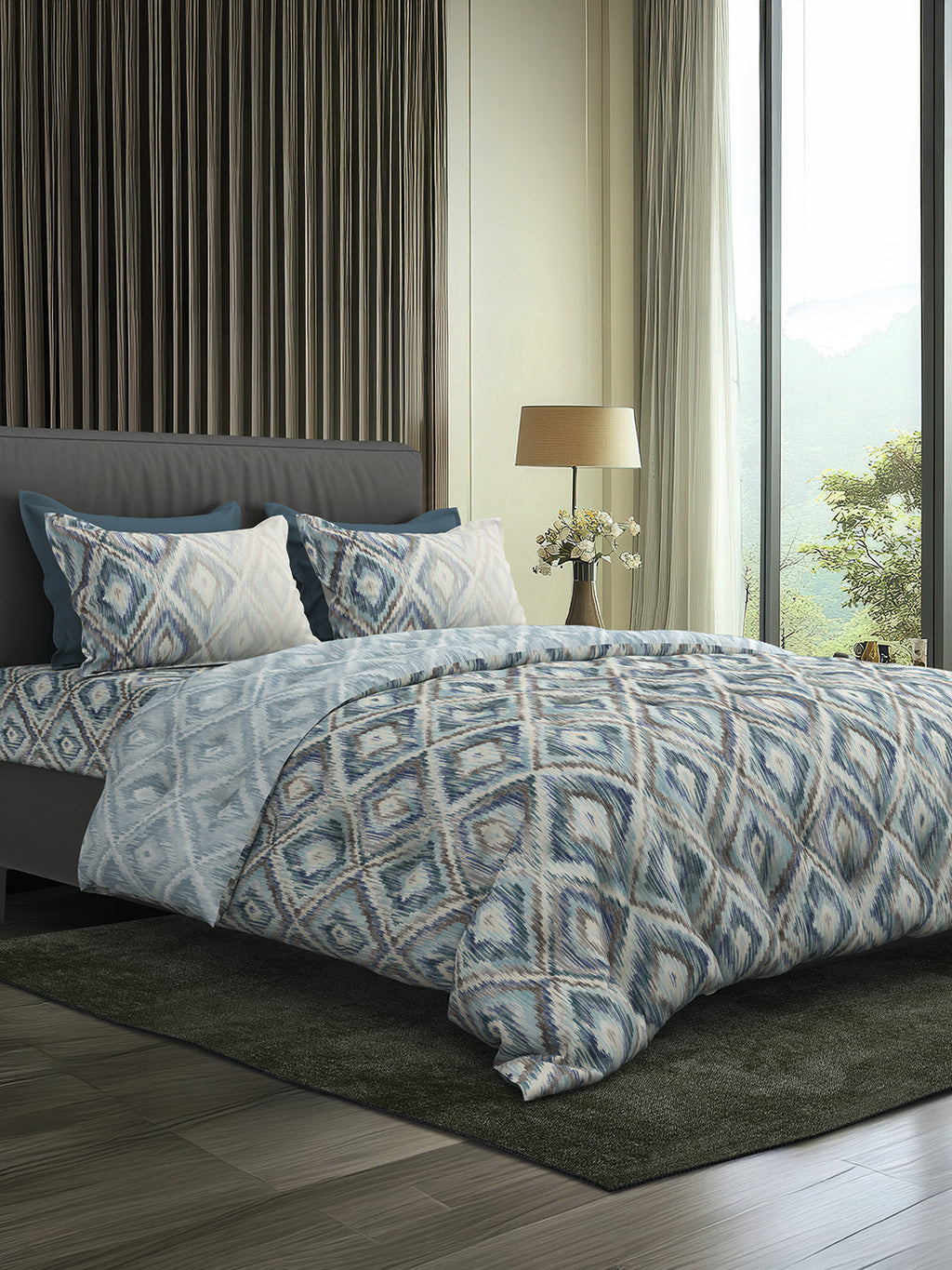 ELMAS-PETROL BLUE SINGLE BED SHEET SET