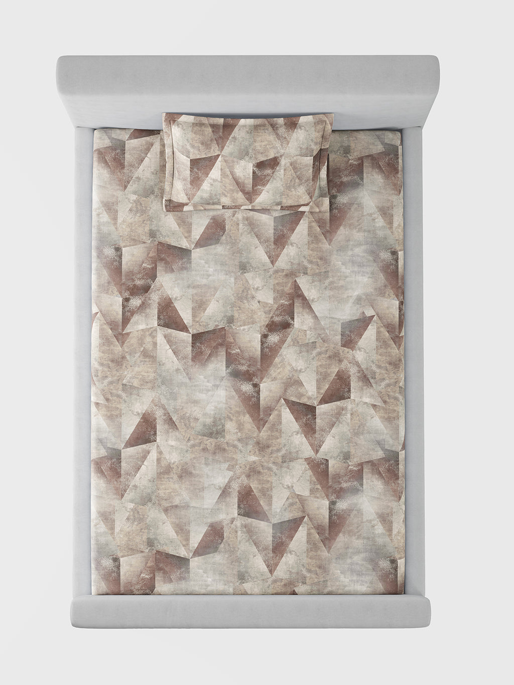 TRIGON-COFFEE SINGLE BED SHEET SET