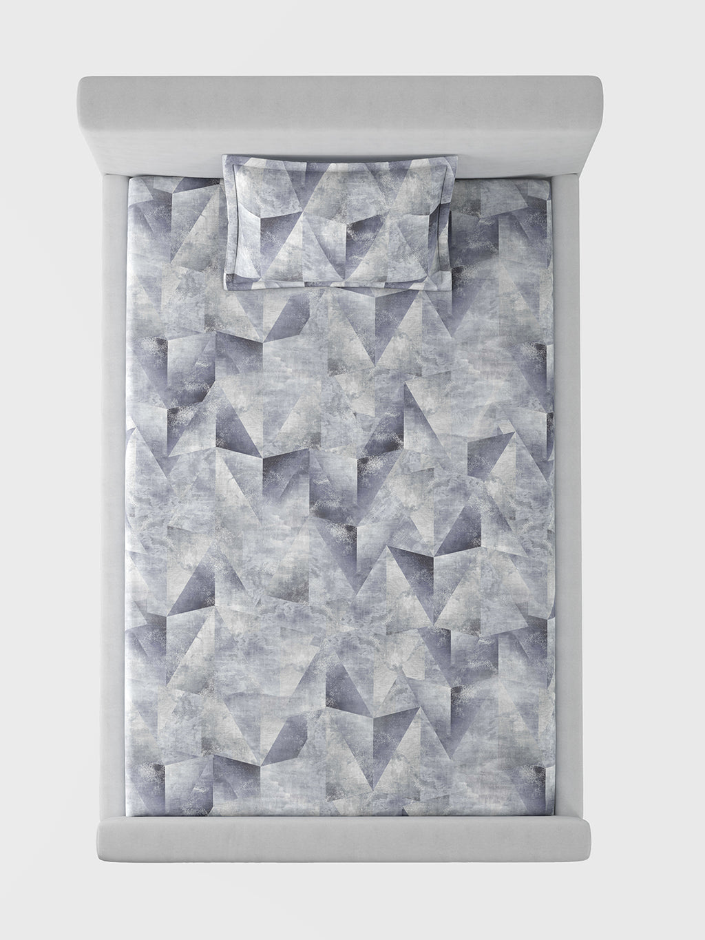 TRIGON-SLATE GREY SINGLE BED SHEET SET