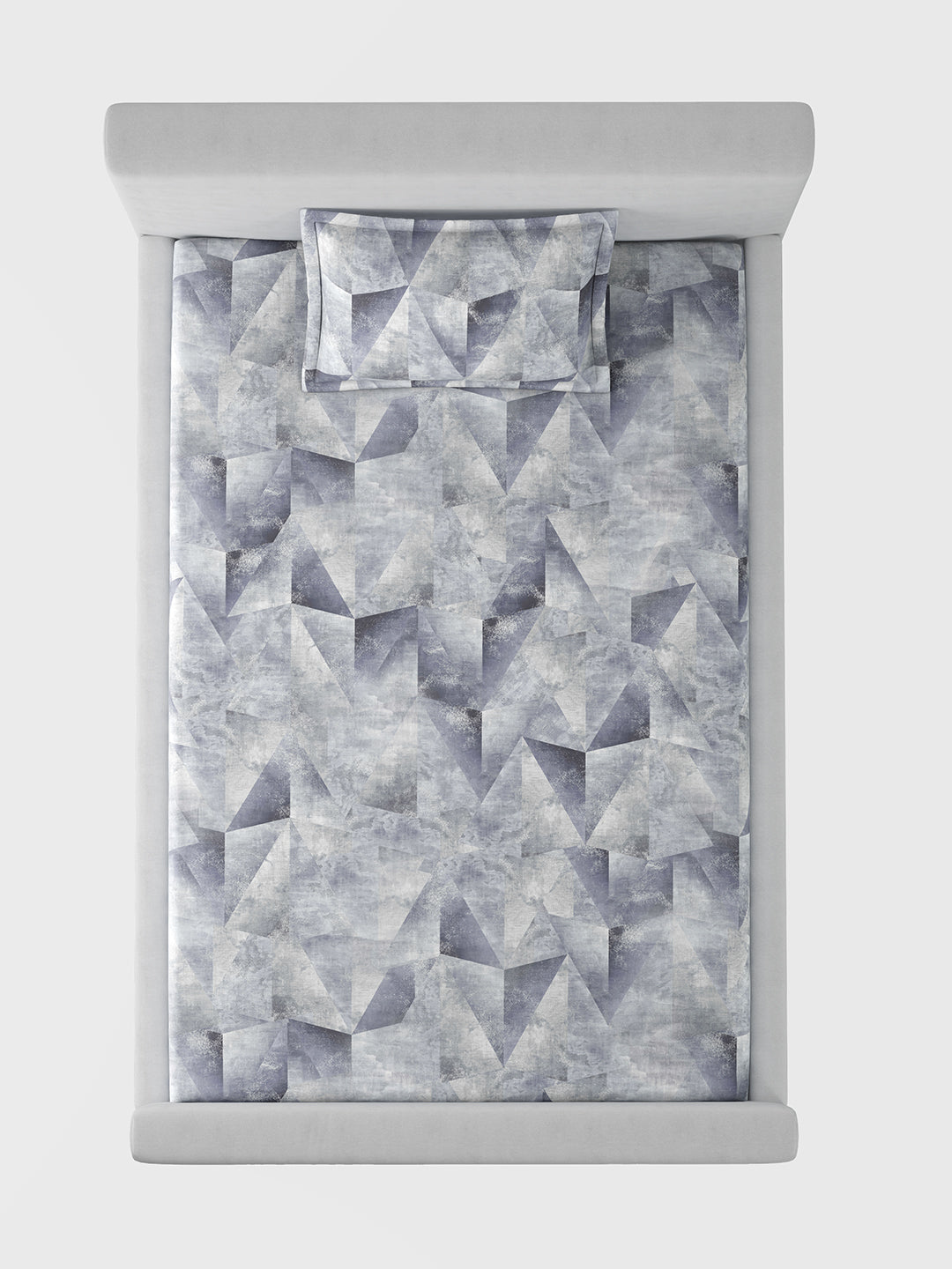 TRIGON-SLATE GREY SINGLE BED SHEET SET