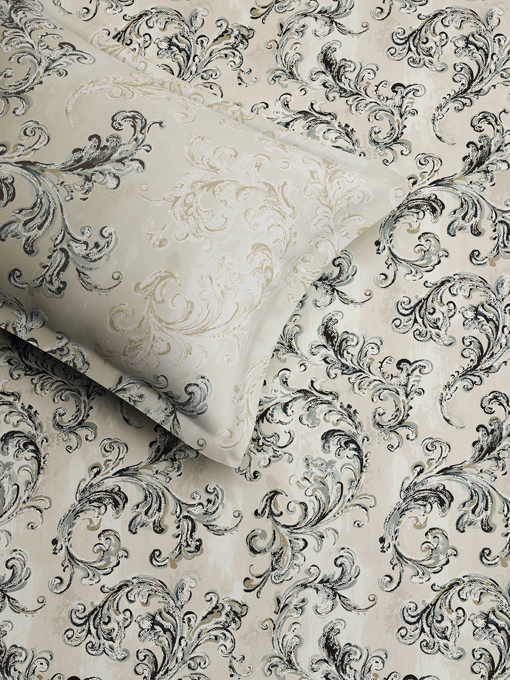 ACANTHUS-MINERAL SINGLE BED SHEET SET