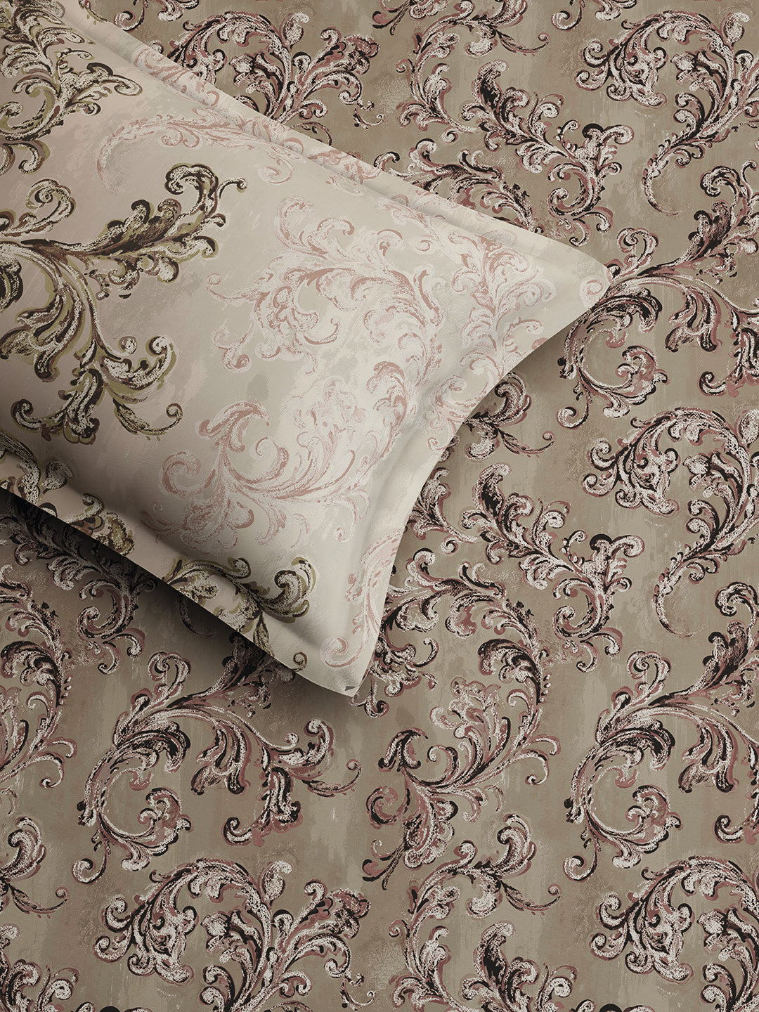 ACANTHUS-RUSSET SINGLE BED SHEET SET