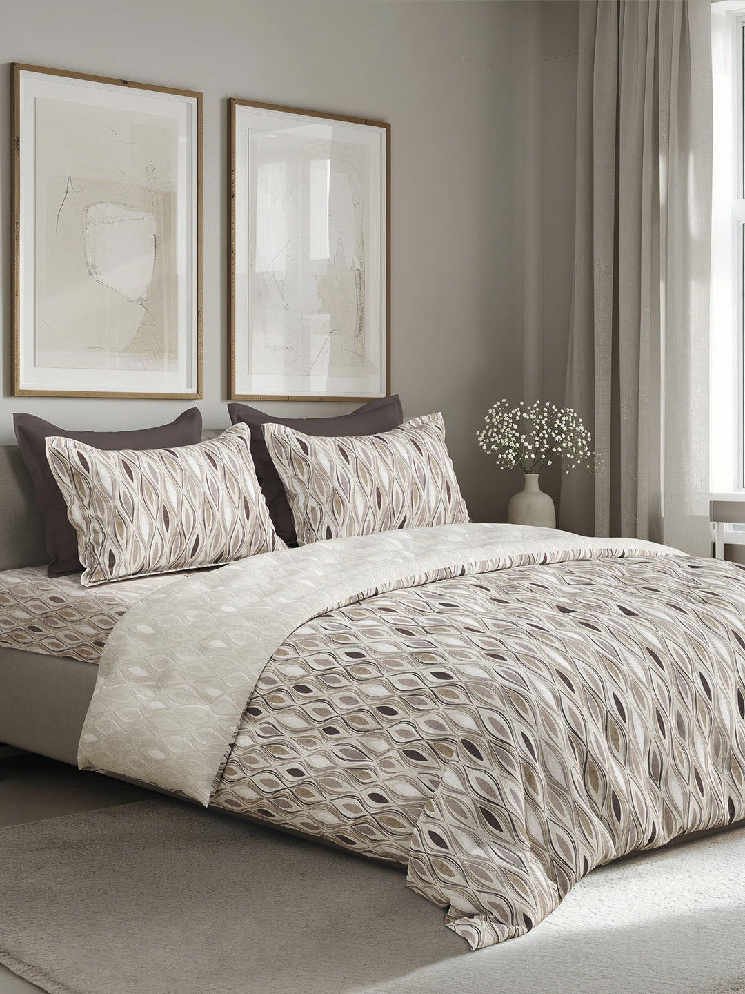 RIPPLE-NATURAL SINGLE BED SHEET SET