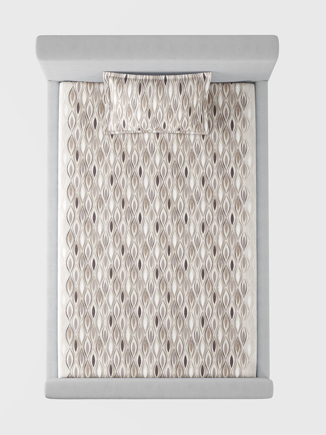 RIPPLE-NATURAL SINGLE BED SHEET SET