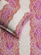 DYNASTY-TANGERINE- PINK SINGLE BED SHEET SET