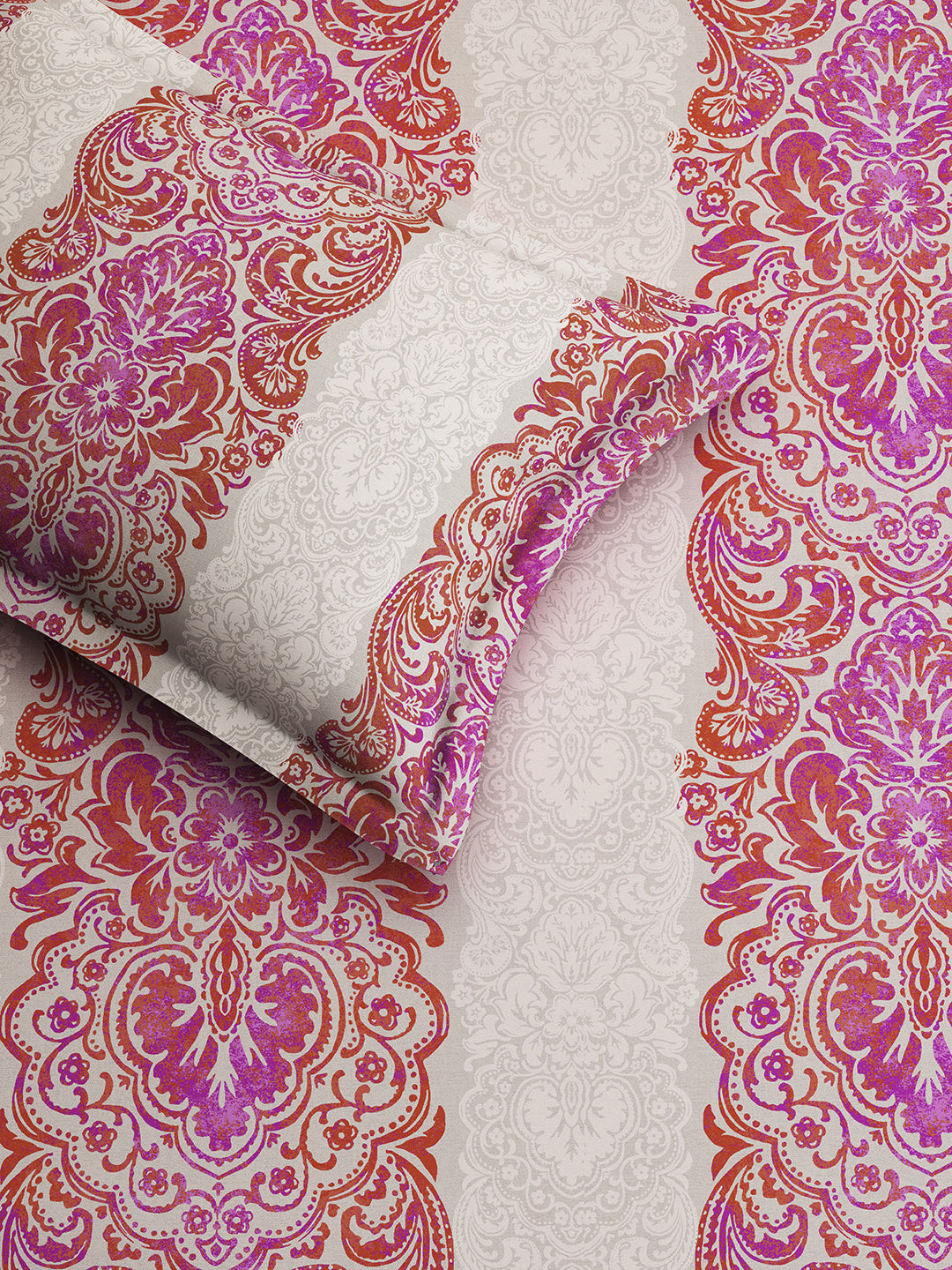 DYNASTY-TANGERINE- PINK SINGLE BED SHEET SET