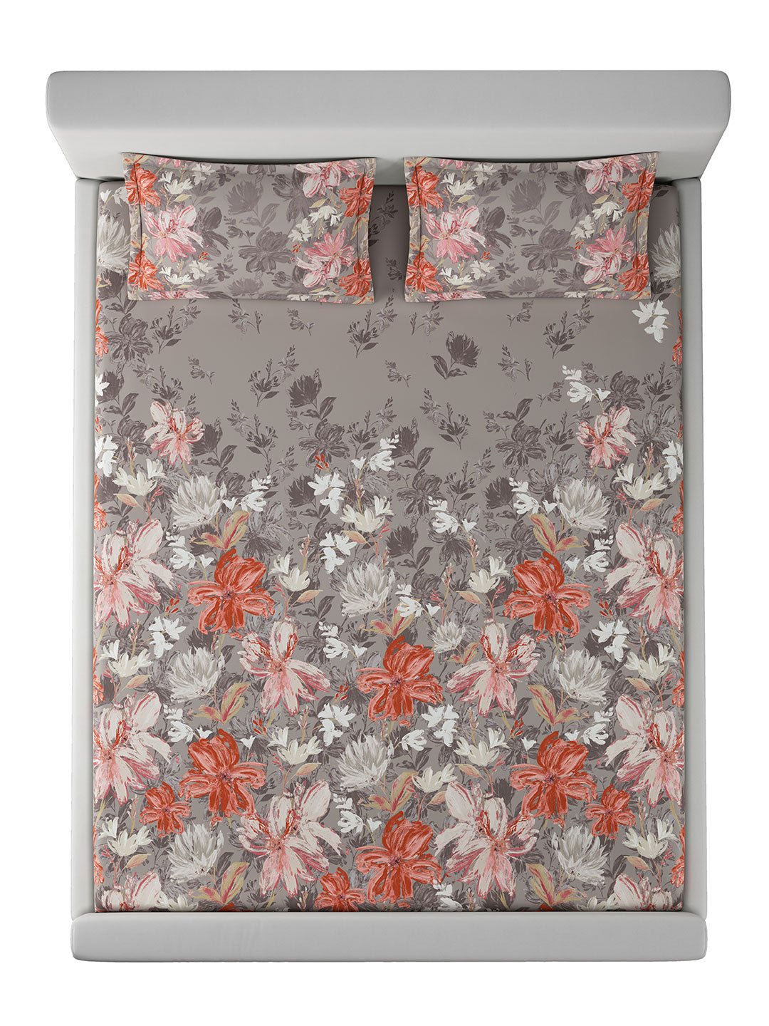 SPRINGFLOWER-STEEL ROSE KING BED SHEET SET