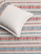 BROOKE STRIPE-INDIGO RED KING BED SHEET SET