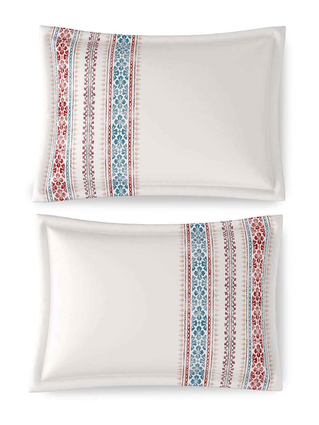 BROOKE STRIPE-INDIGO RED KING BED SHEET SET