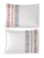 BROOKE STRIPE-INDIGO RED KING BED SHEET SET