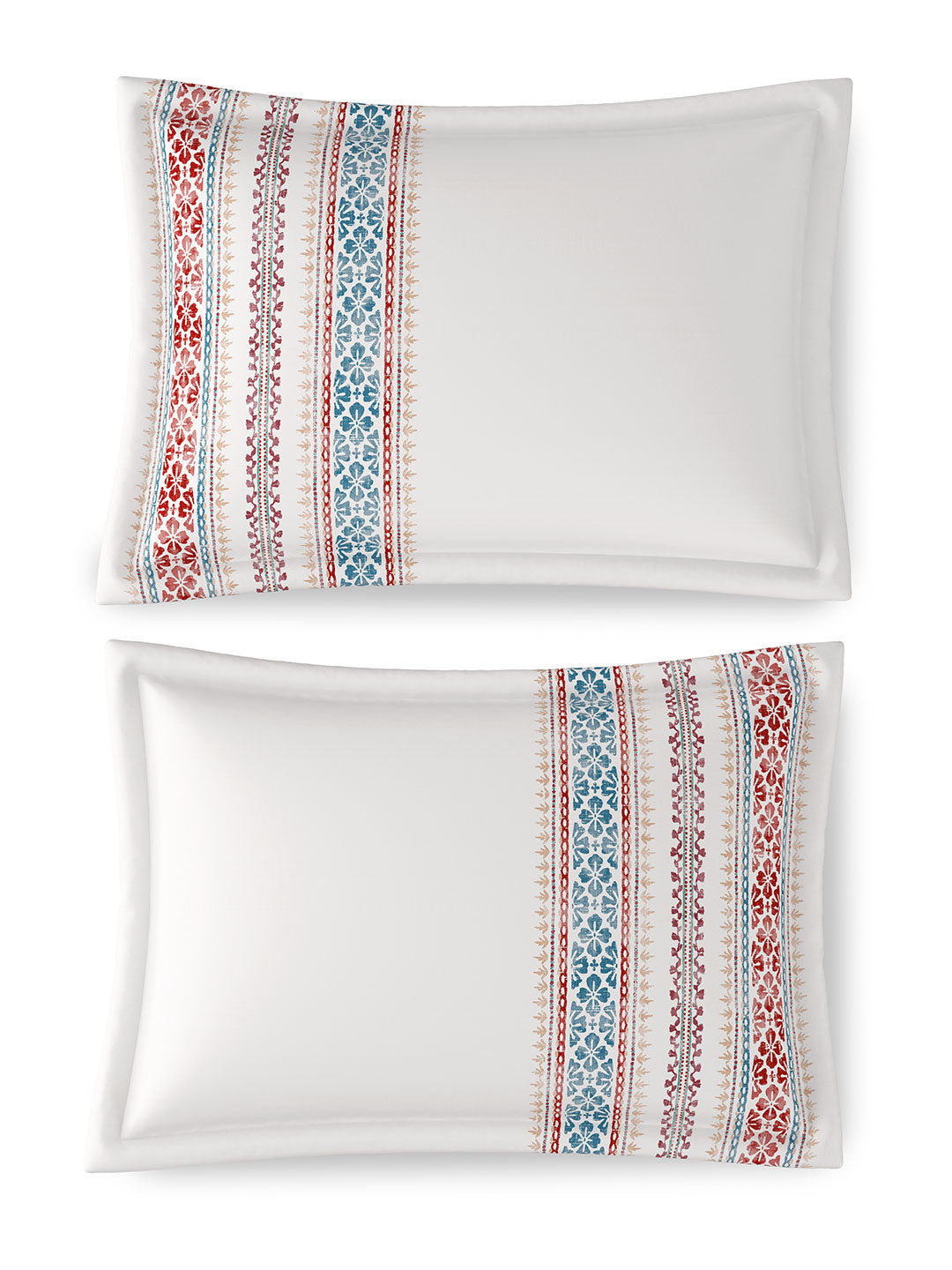 BROOKE STRIPE-INDIGO RED KING BED SHEET SET
