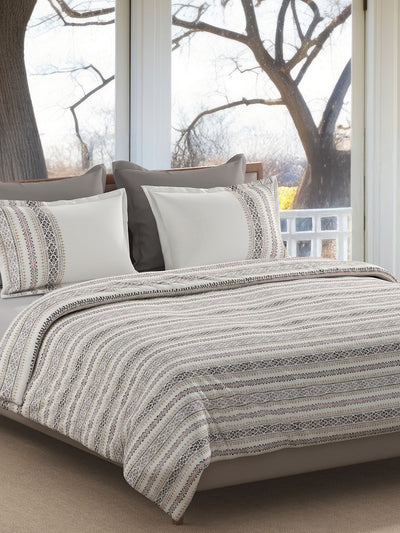 BROOKE STRIPE-CHARCOAL KING BED SHEET SET