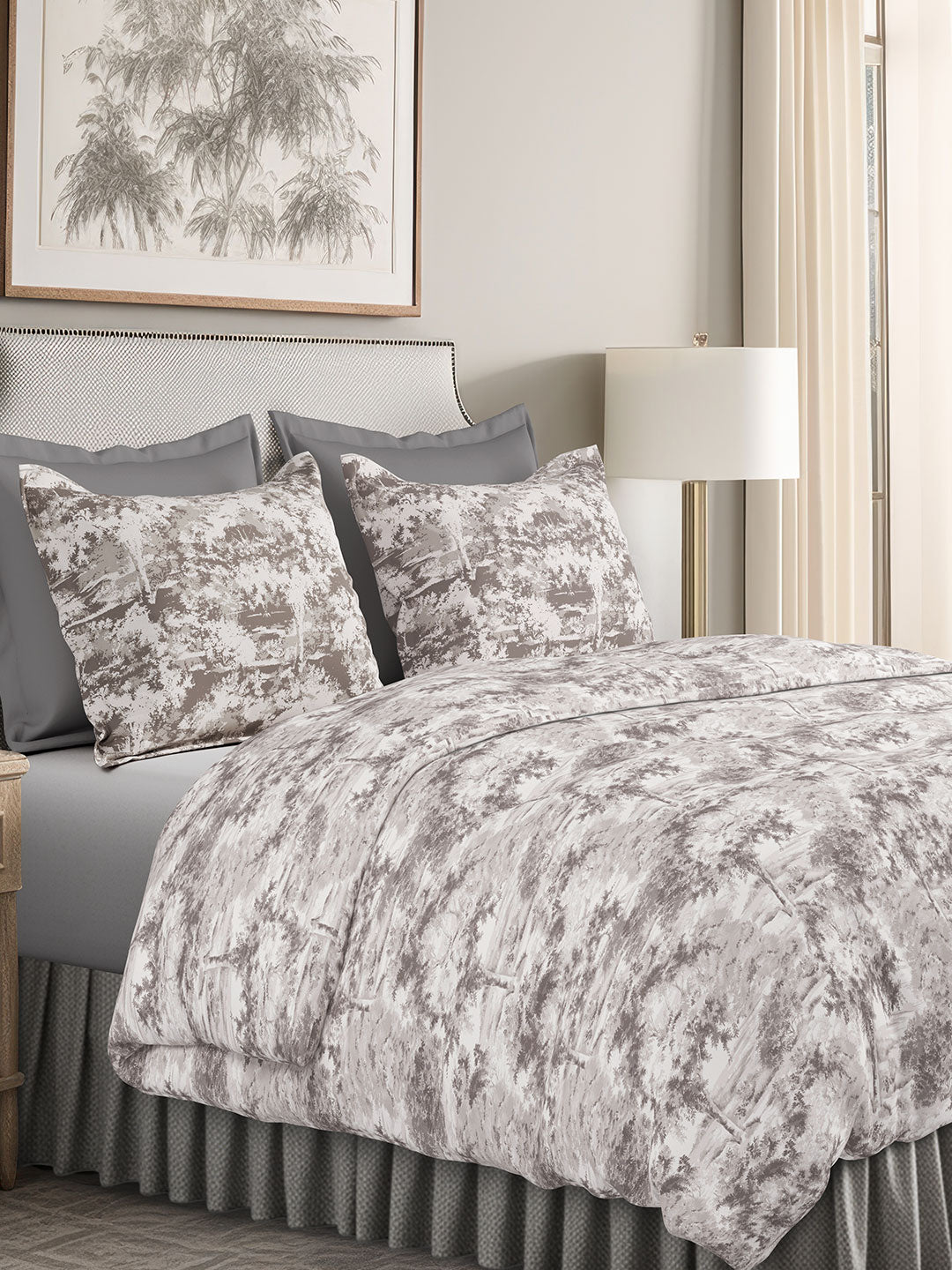 CANOPY-DOVE GREY KING BED SHEET SET