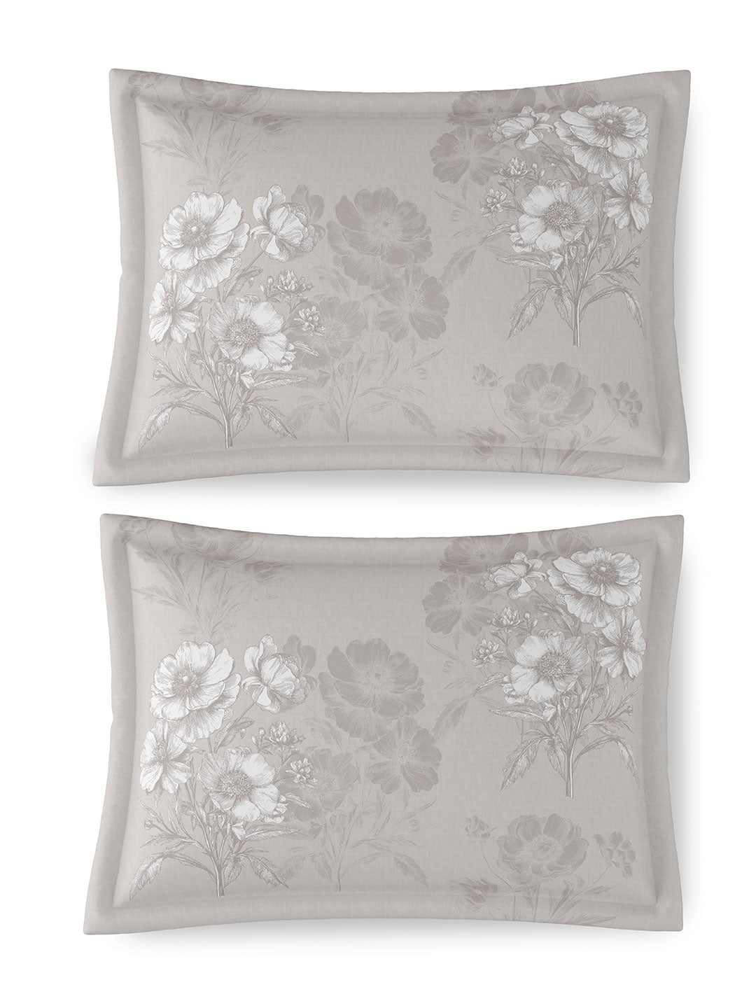 BEGONIA-ASH GREY KING BED SHEET SET