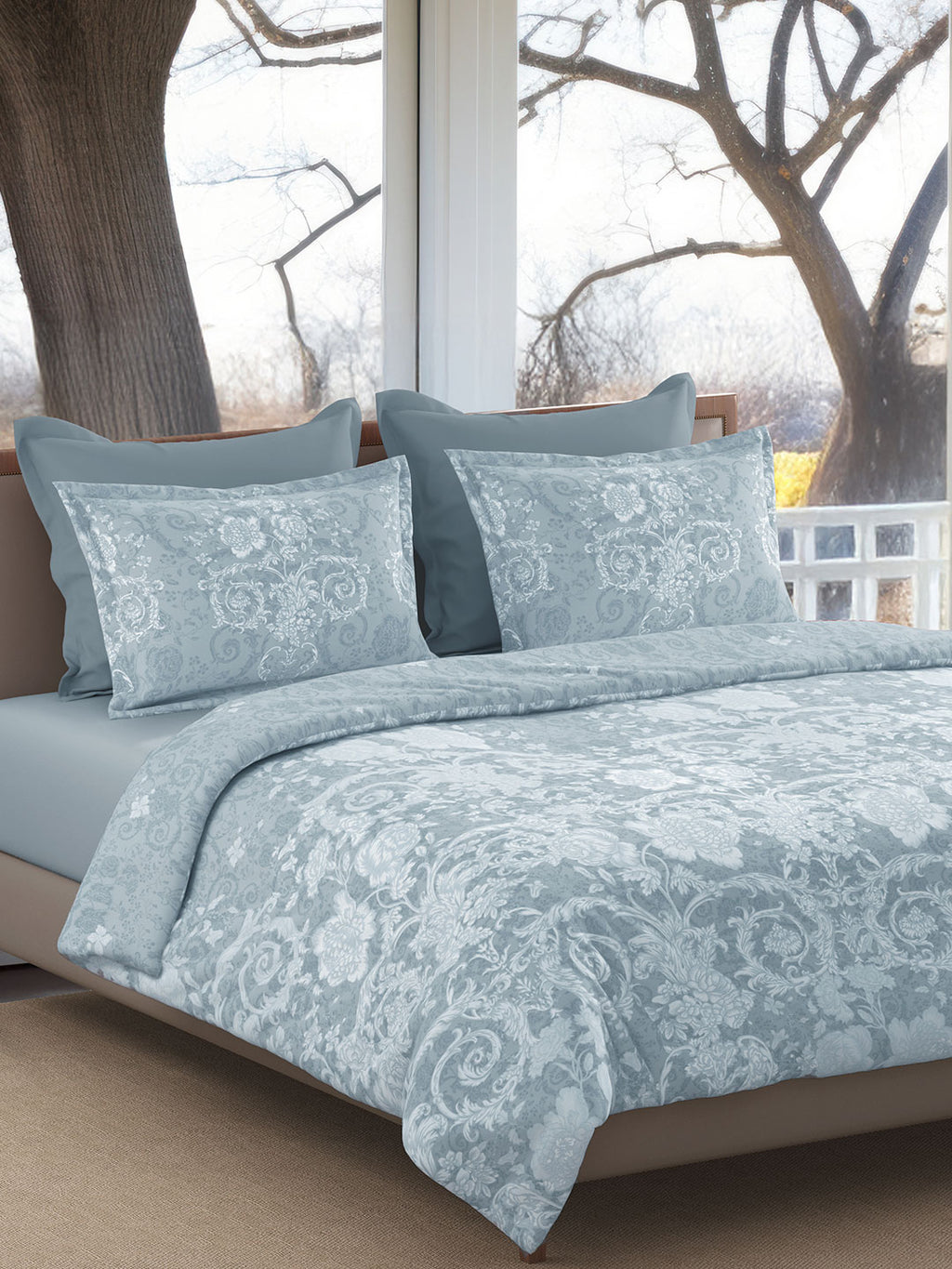 SCROLL-FROST KING BED SHEET SET