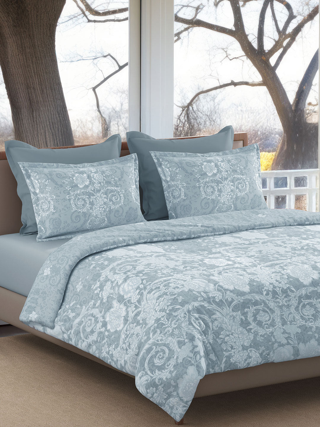 SCROLL-FROST KING BED SHEET SET
