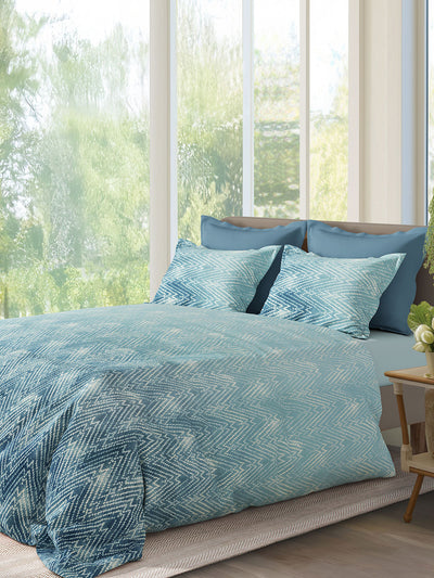 DECCAN-CLASSIC BLUE KING BED SHEET SET
