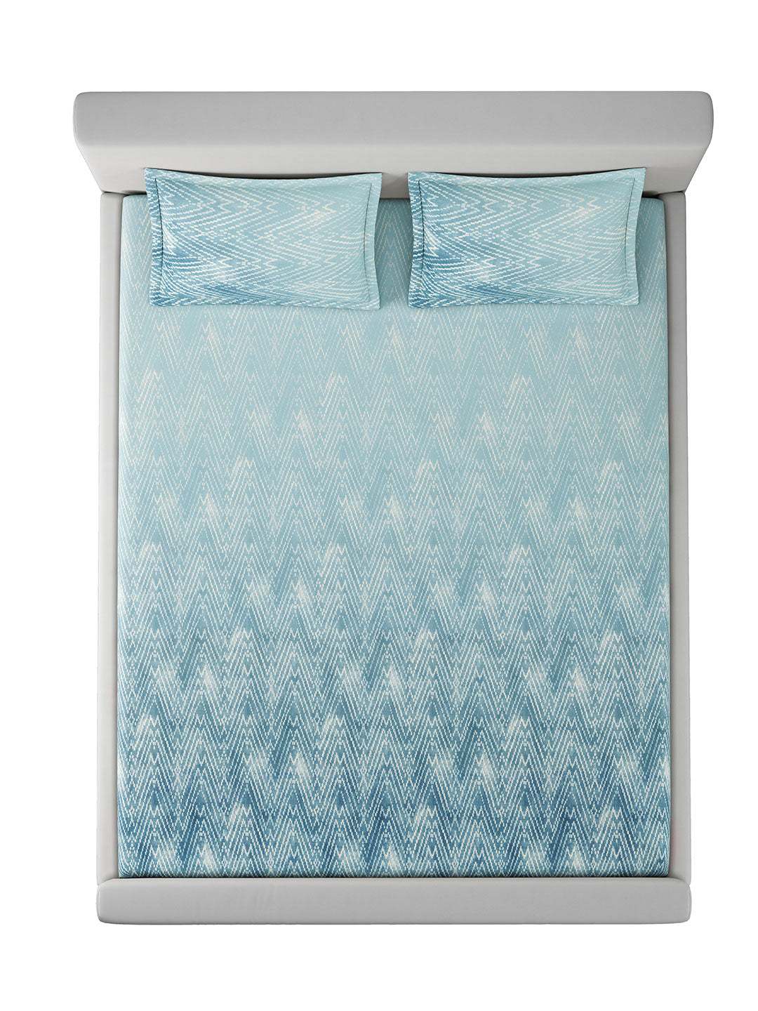 DECCAN-CLASSIC BLUE KING BED SHEET SET