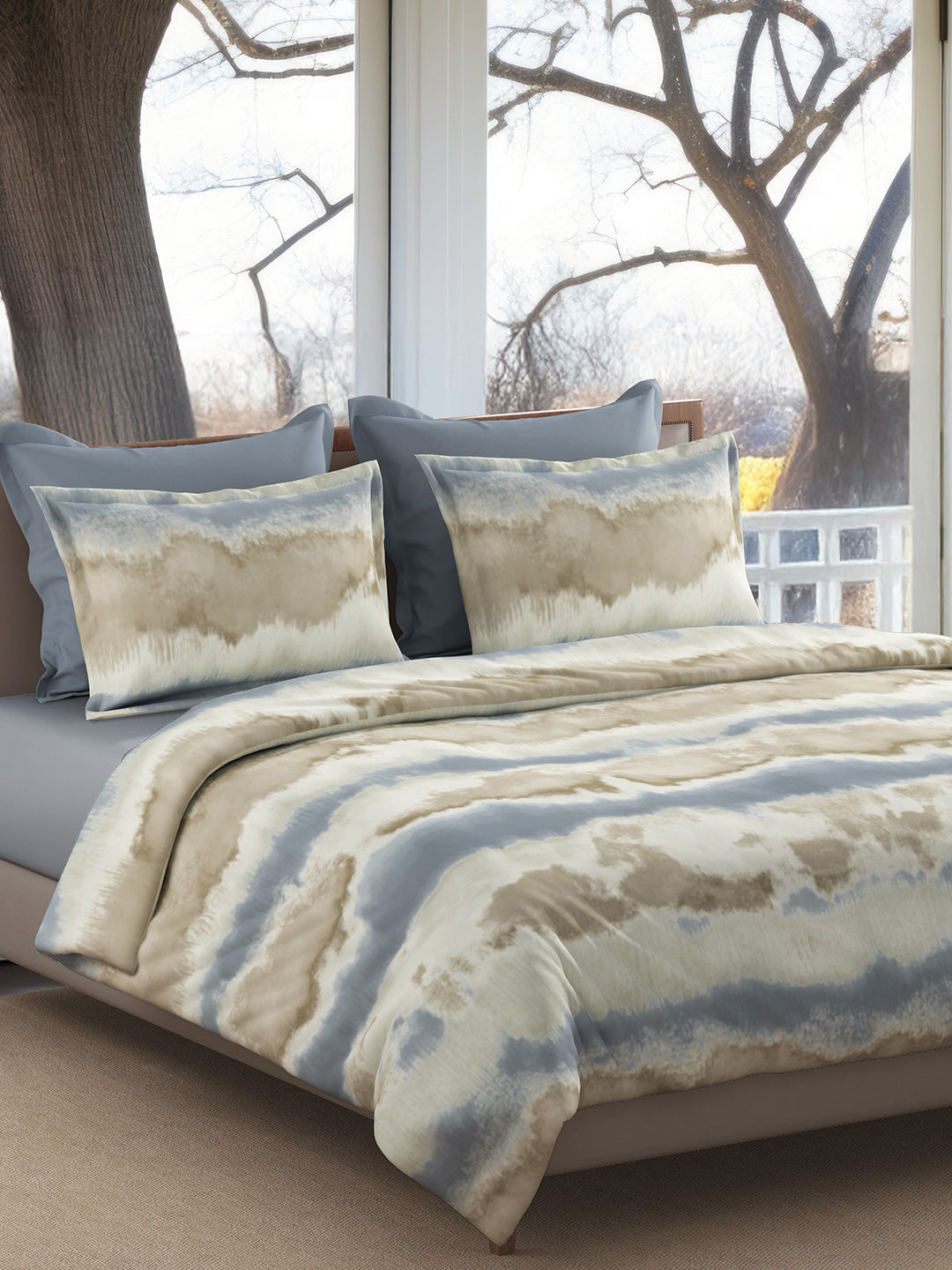 TUSCANY-BLUE SAND KING BED SHEET SET