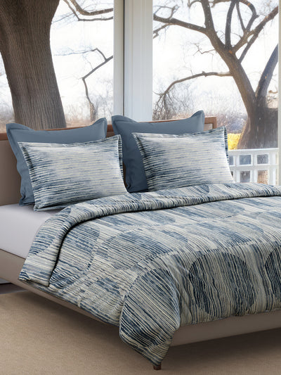CALICO-DENIM BLUE KING BED SHEET SET
