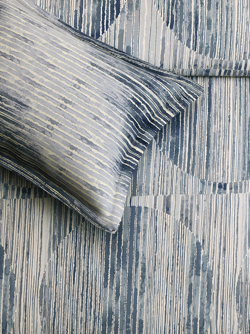 CALICO-DENIM BLUE KING BED SHEET SET