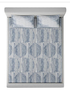CALICO-DENIM BLUE KING BED SHEET SET